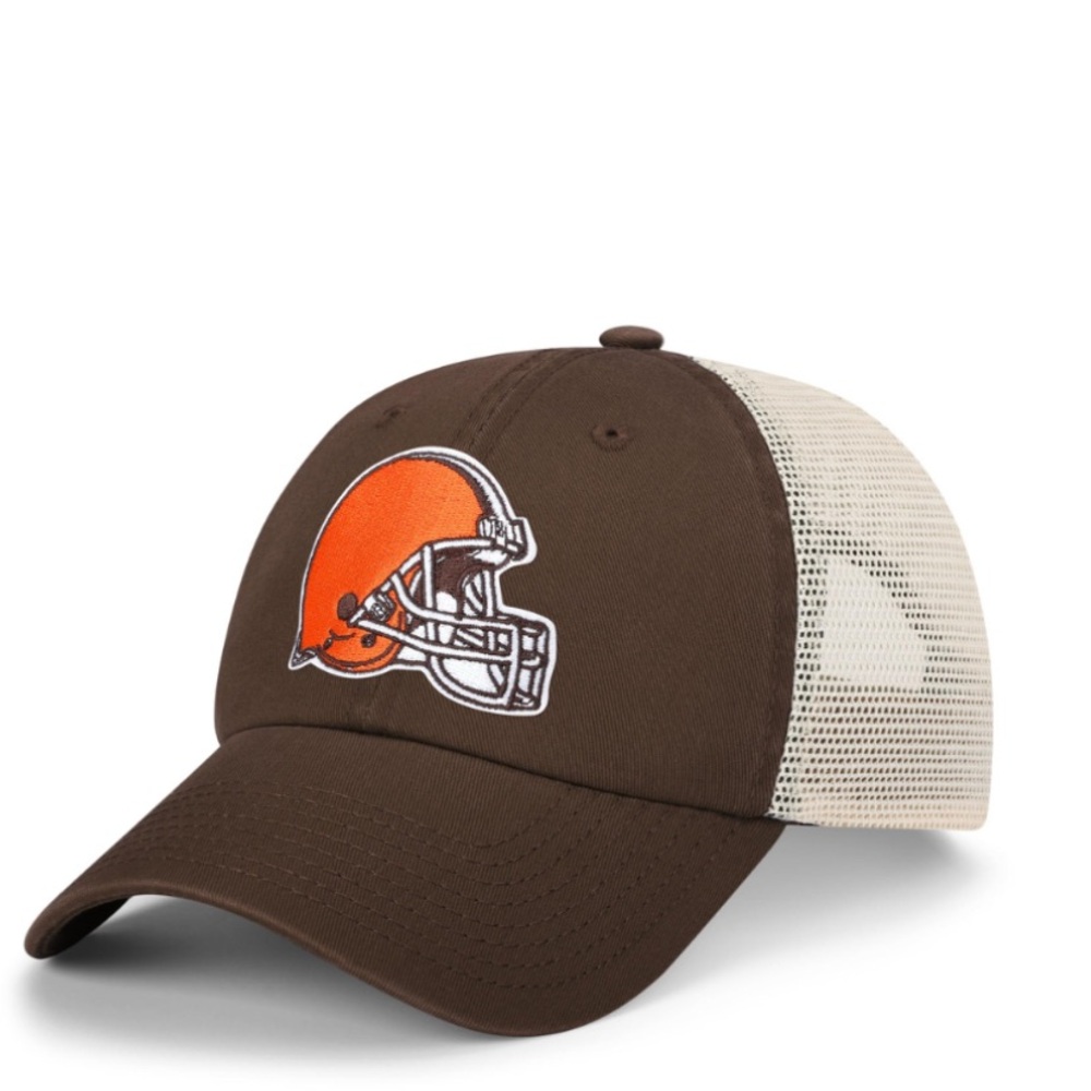 FOCO- Cleveland Brown Men's NFL Team Casual Mesh Trucker Hat Caps,adjustable